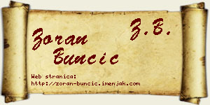 Zoran Bunčić vizit kartica